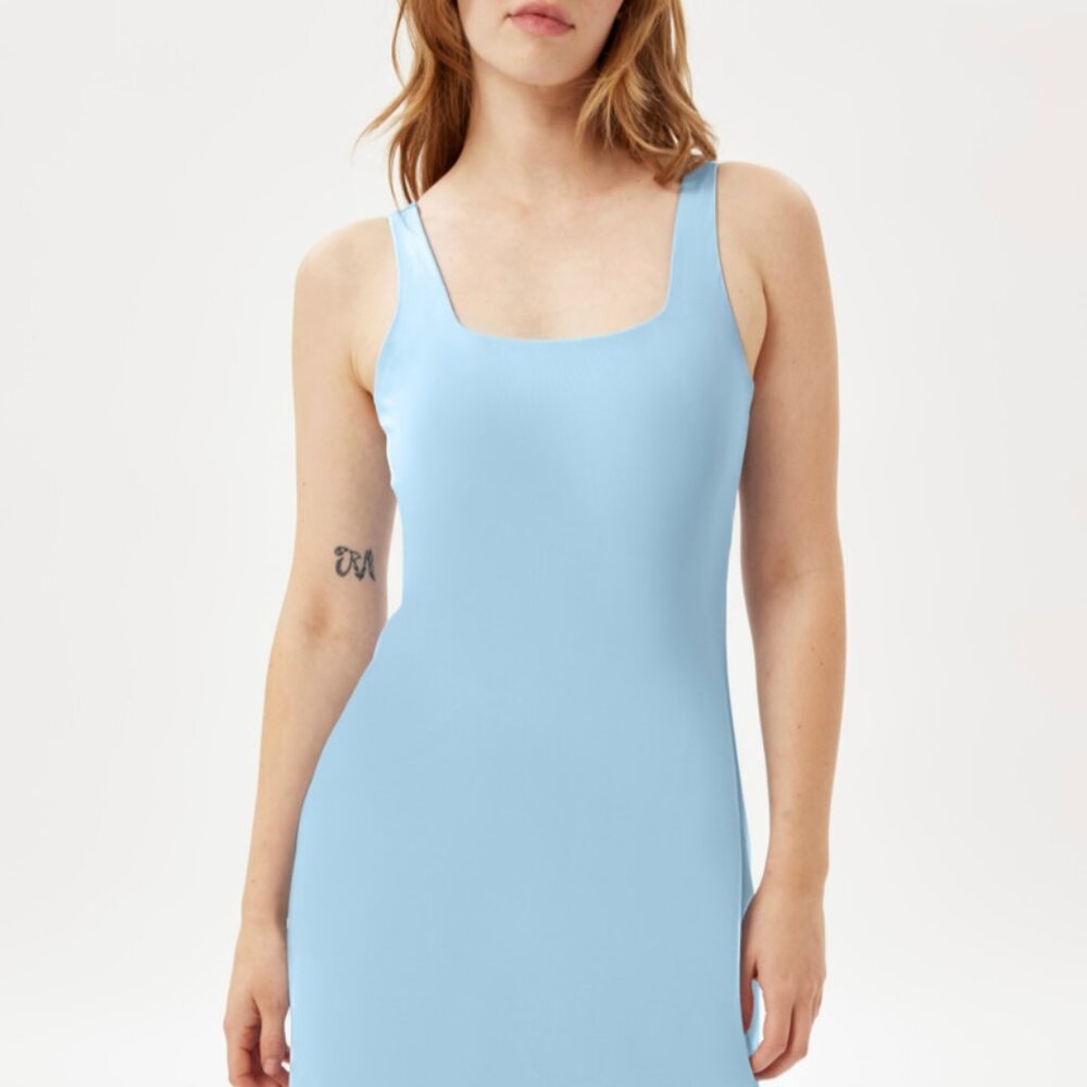girlfriend collective Light Blue Scoop Neck Tank Dress